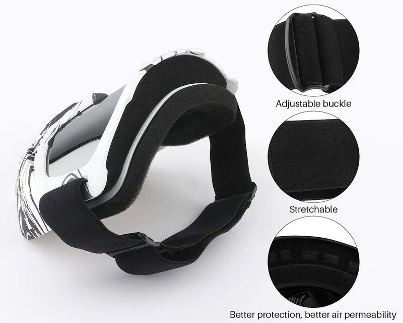 GGBuy Motorcycle Goggles with Detachable Face Mask, Protective Full Face Motocross Goggles ATV Dirt Bike MX Riding Offroad Racing Paintball Goggles CS Airsoft Mask Anti-Fog Windproof for Men Women - Image 3